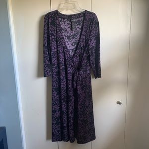 Purple and Black Wrap Dress
